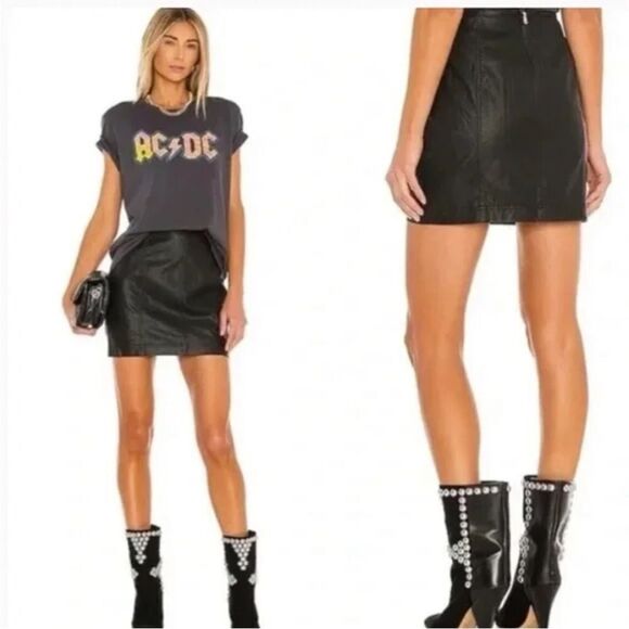 FREE PEOPLE | Black Vegan Leather Modern Femme Mini Skirt Women’s Size 4 - Picture 1 of 9